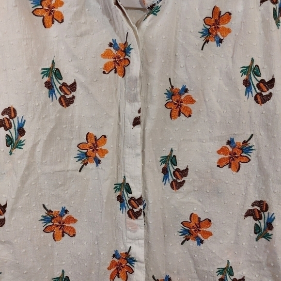 𝅺Madewell SHORT SLEEVE HILLTOP IN HAWAII BUTTON FRONT TOP- S - Picture 4 of 5